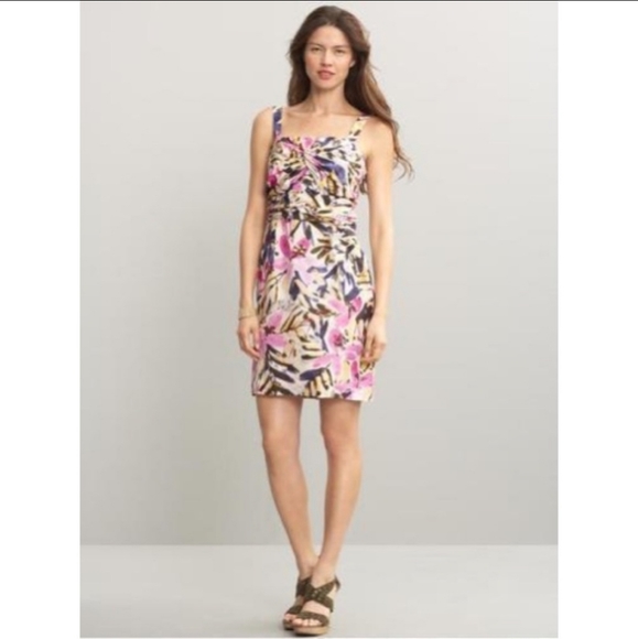 Banana Republic Dresses & Skirts - Banana Republic 100% Silk Floral Knotted Dress Size 12
